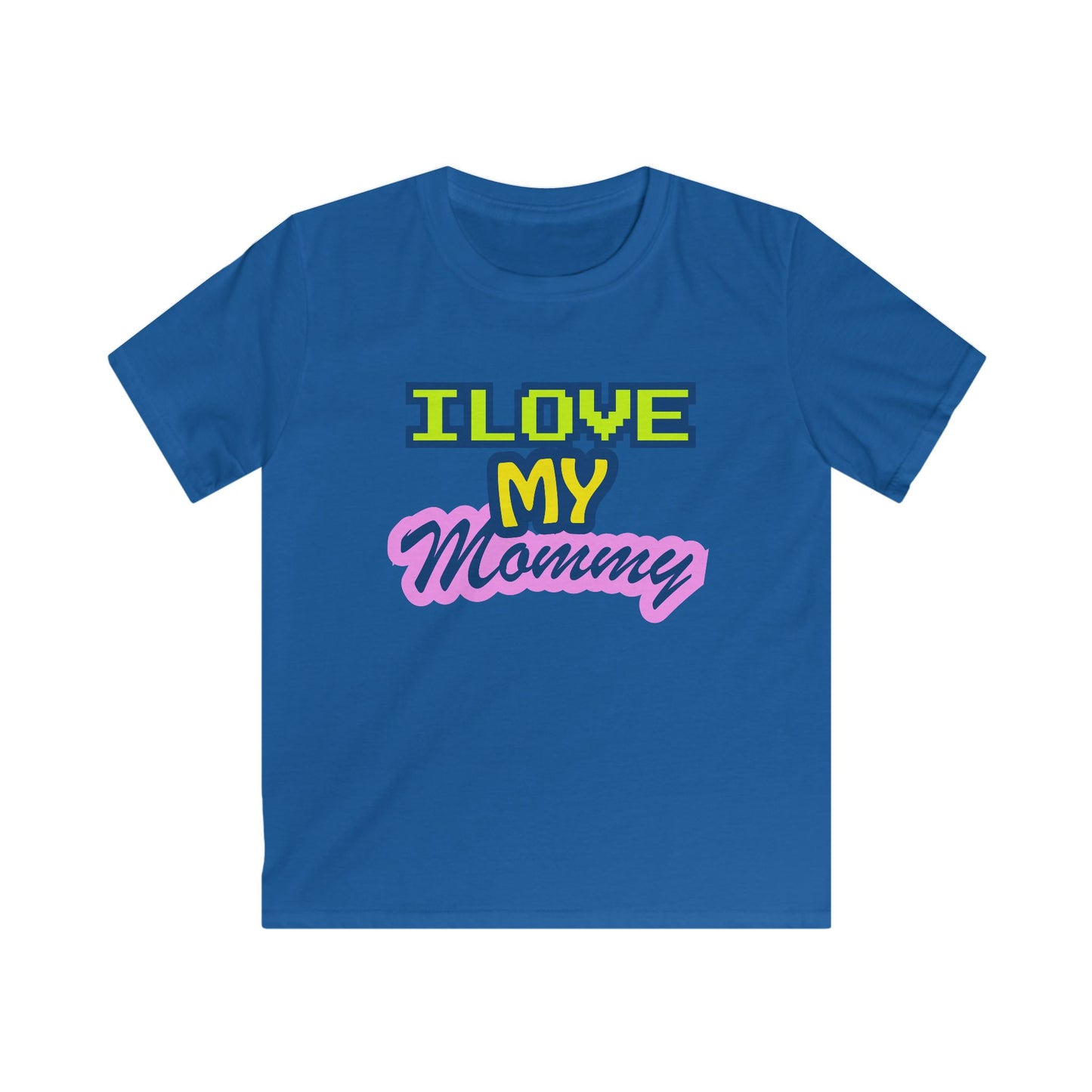Kids T-Shirt — "I Love My Mommy" Retro Pixel Heart Design