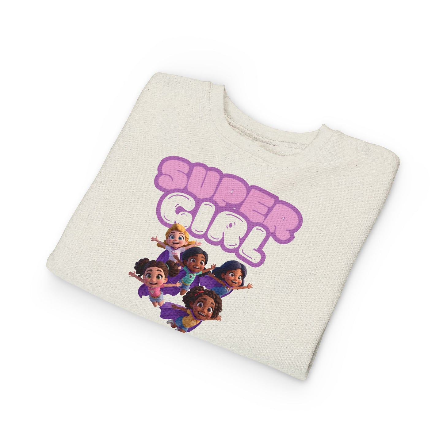 SuperGirl Toddler Sweatshirt — Cute Flying Superhero Graphic for Kids
