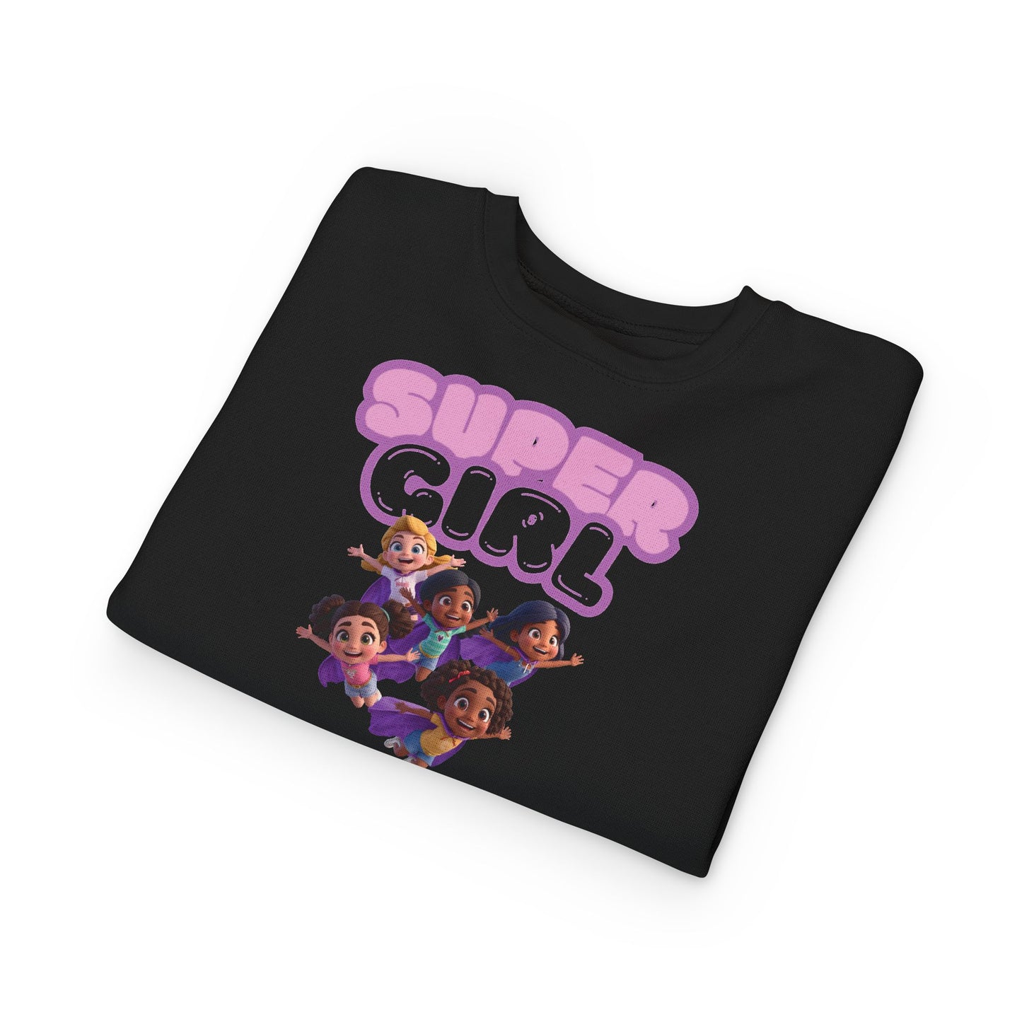 SuperGirl Toddler Sweatshirt — Cute Flying Superhero Graphic for Kids