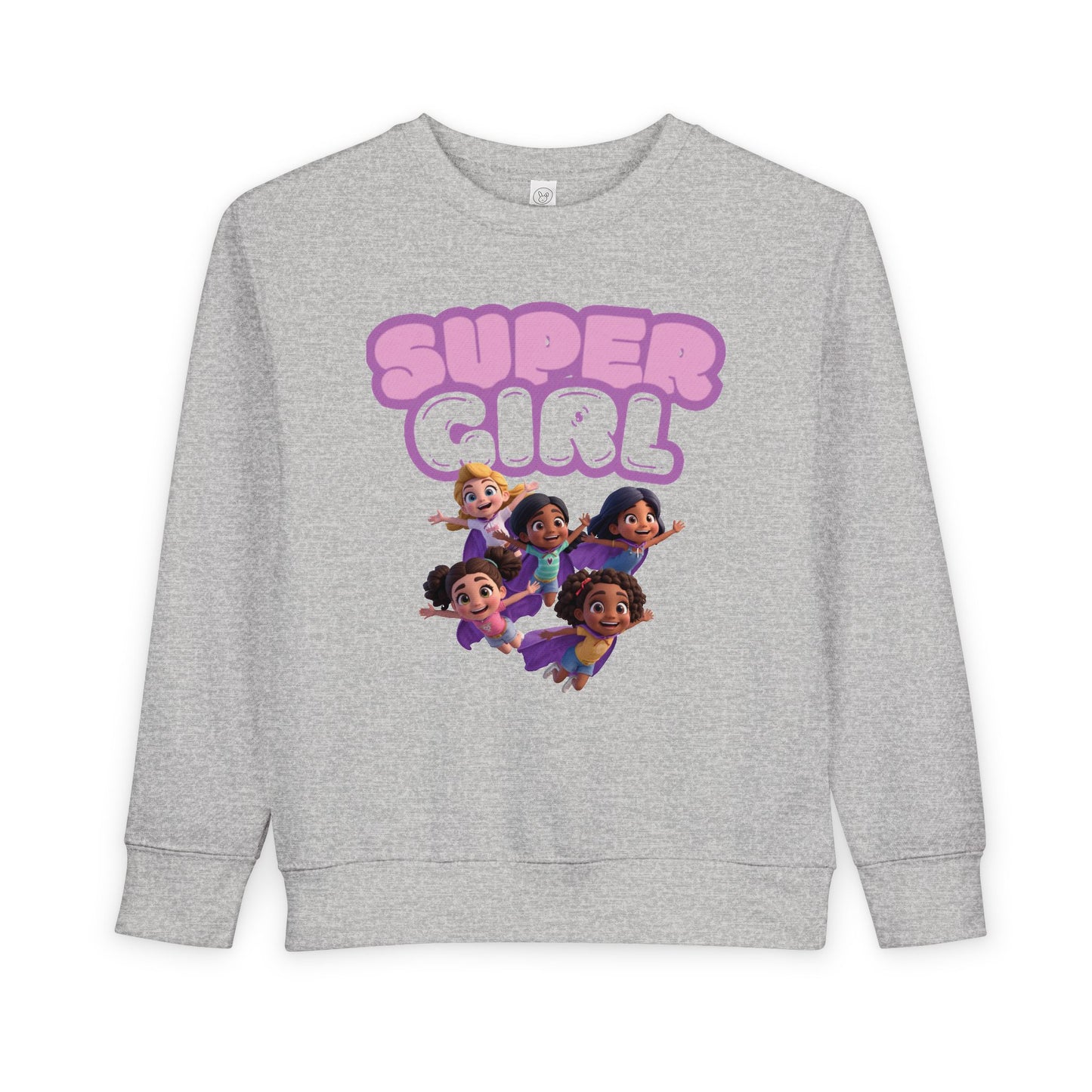 SuperGirl Toddler Sweatshirt — Cute Flying Superhero Graphic for Kids