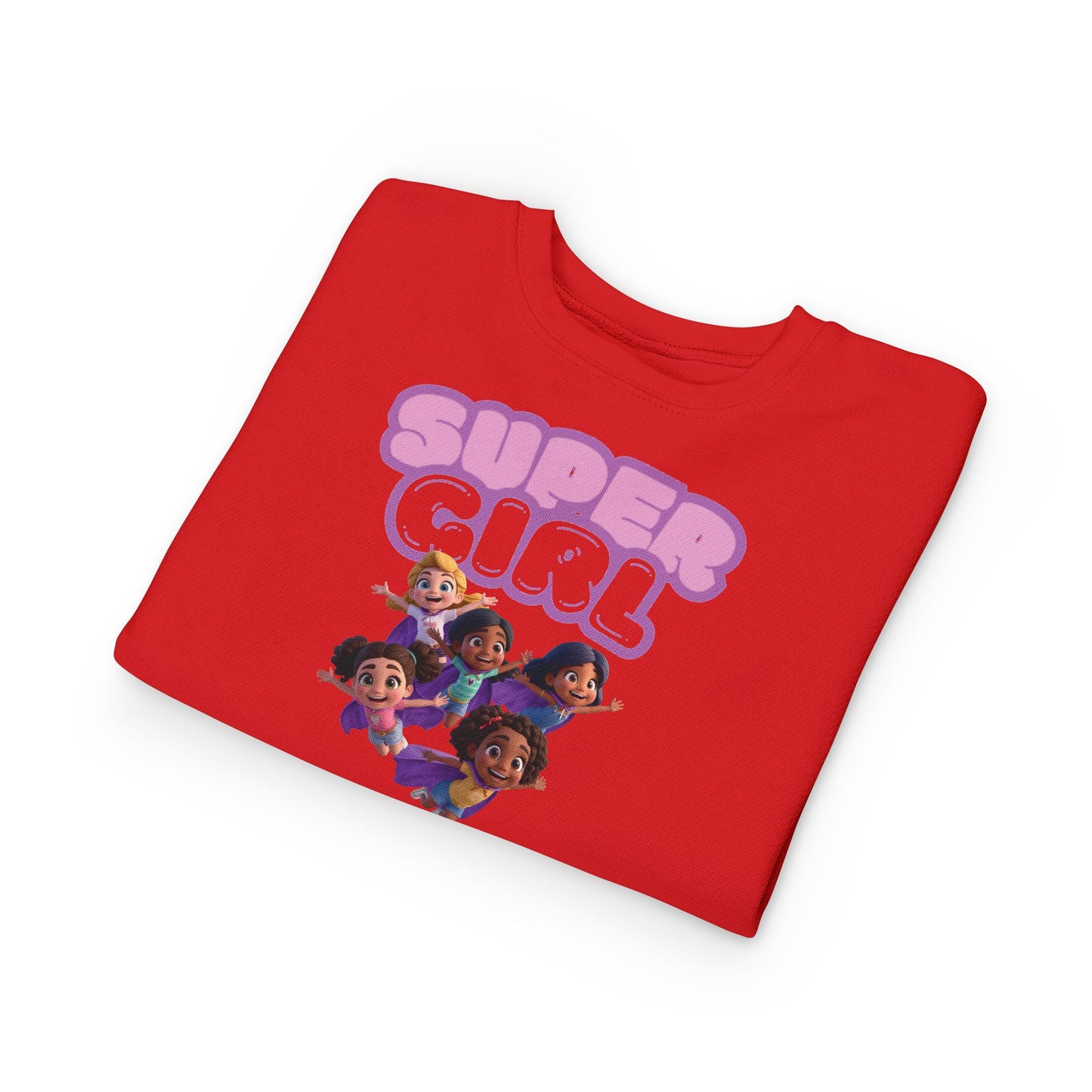 SuperGirl Toddler Sweatshirt — Cute Flying Superhero Graphic for Kids