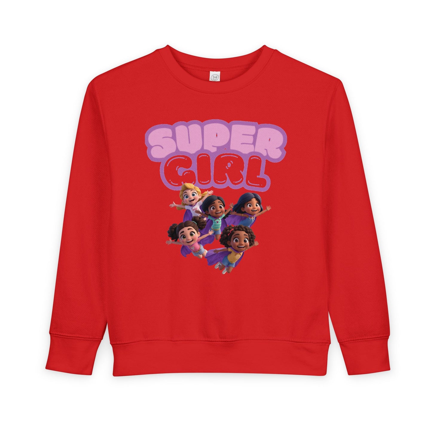 SuperGirl Toddler Sweatshirt — Cute Flying Superhero Graphic for Kids