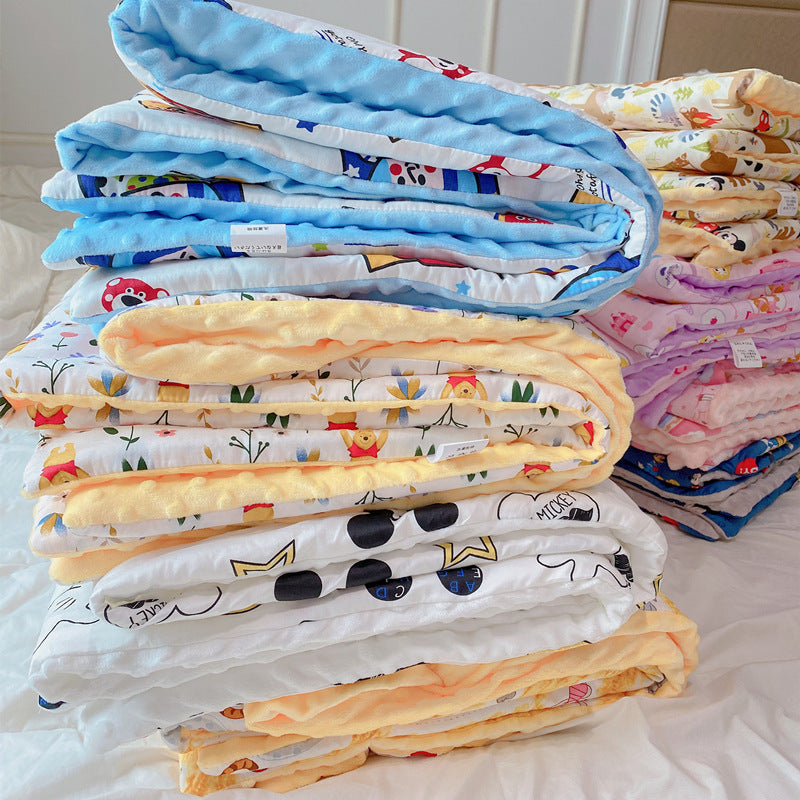 Thick Cartoon Baby Blanket for Warmth & Breathability