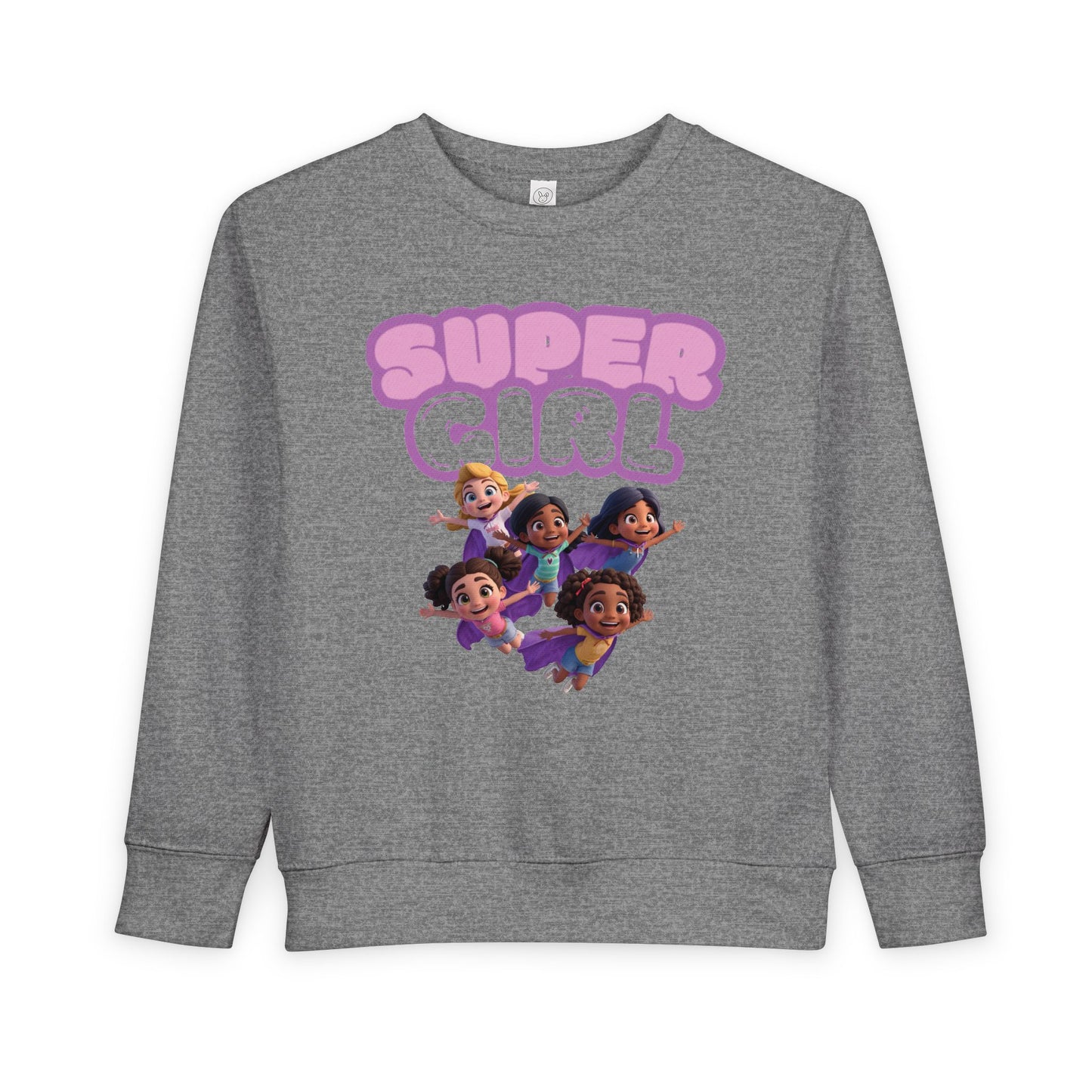 SuperGirl Toddler Sweatshirt — Cute Flying Superhero Graphic for Kids