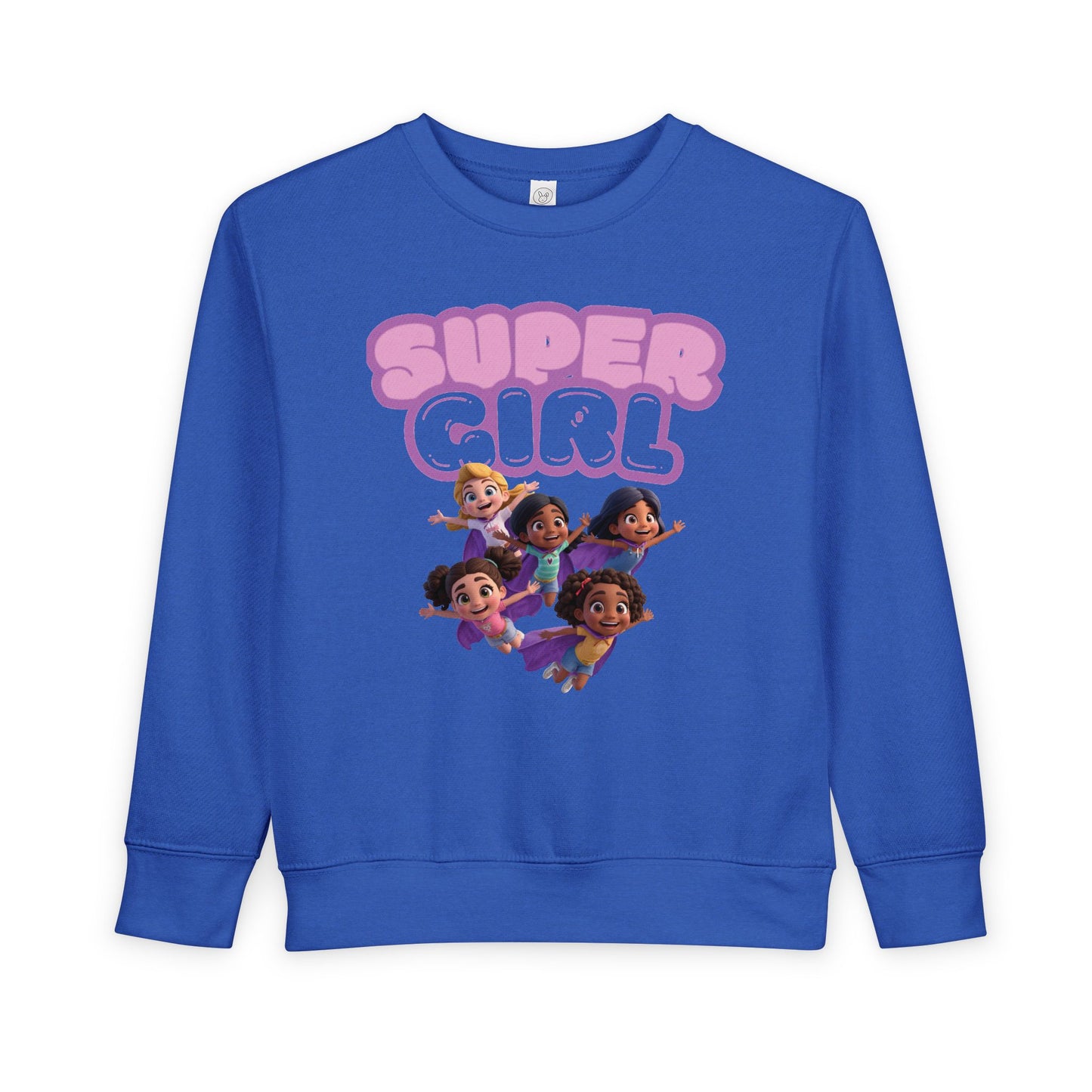 SuperGirl Toddler Sweatshirt — Cute Flying Superhero Graphic for Kids