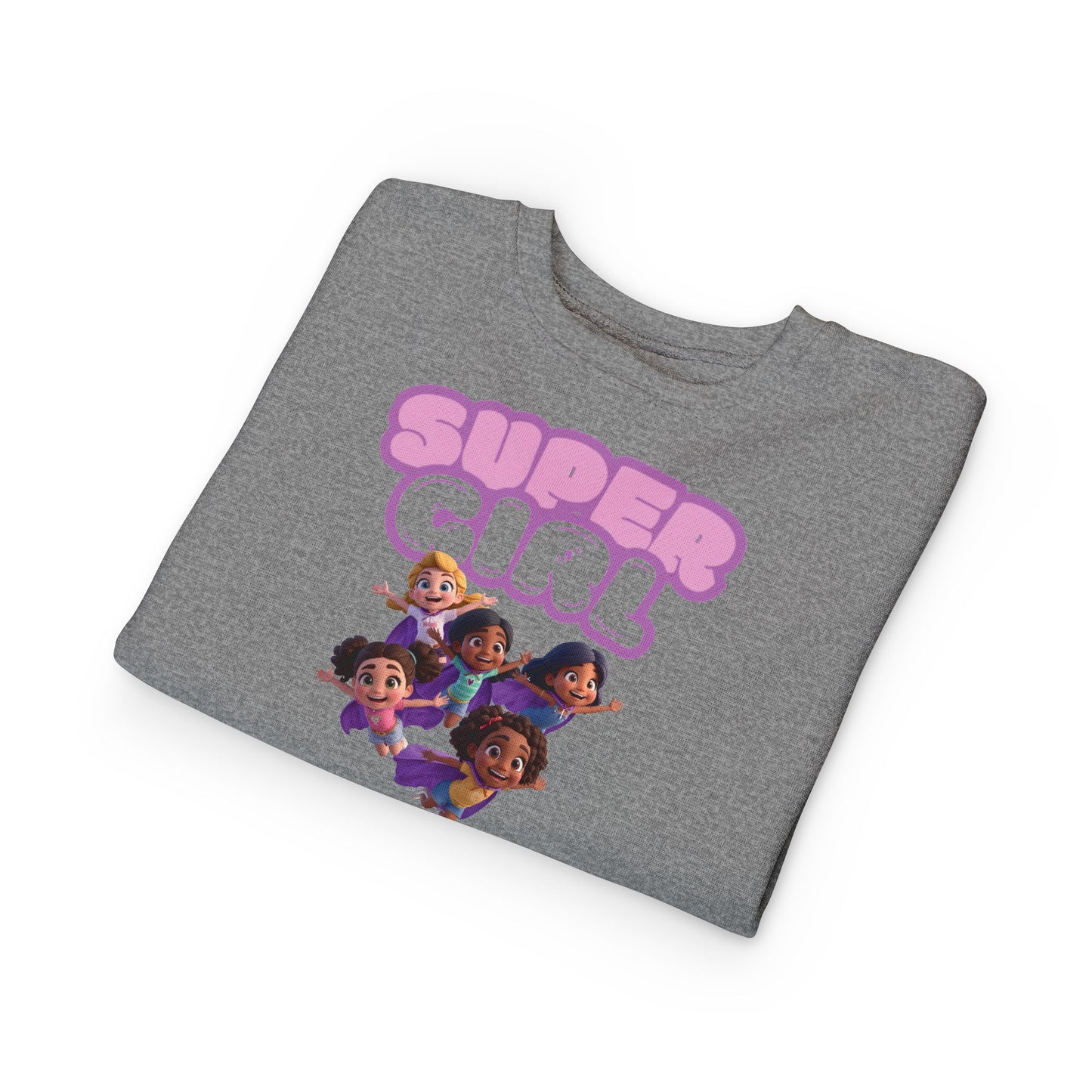 SuperGirl Toddler Sweatshirt — Cute Flying Superhero Graphic for Kids